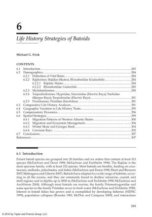 Life History Strategies of Batoids