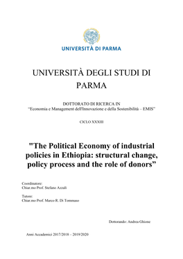 The Political Economy of Industrial Policies in Ethiopia: Structural Change, Policy Process and the Role of Donors”