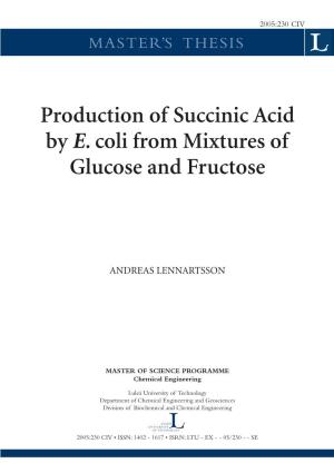 Production of Succinic Acid by E.Coli from Mixtures of Glucose