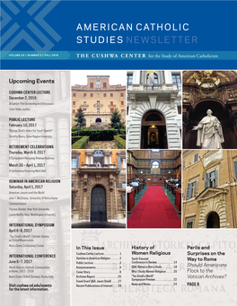 American Catholic Studies Newsletter