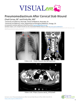 Pneumomediastinum After Cervical Stab Wound