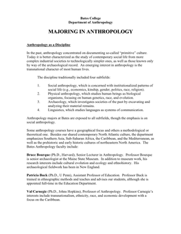 Majoring in Anthropology