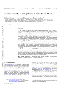 Toomre Stability of Disk Galaxies in Quasi-Linear MOND