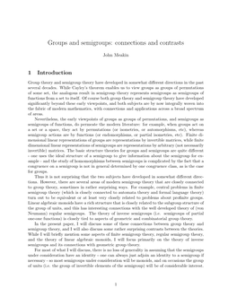 Groups and Semigroups: Connections and Contrasts