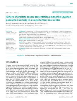 Pattern of Prostate Cancer Presentation Among the Egyptian Population