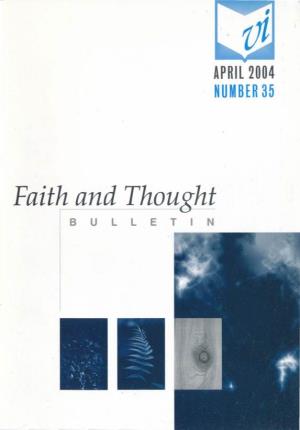 Faith and Thought I S U L LET in APRIL BULLETIN 1