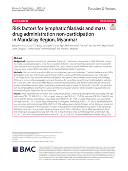 Risk Factors for Lymphatic Filariasis and Mass Drug Administration Non