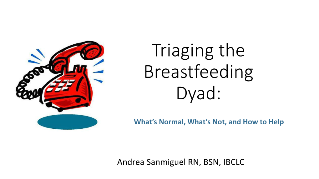 Managing the Breastfeeding Dyad