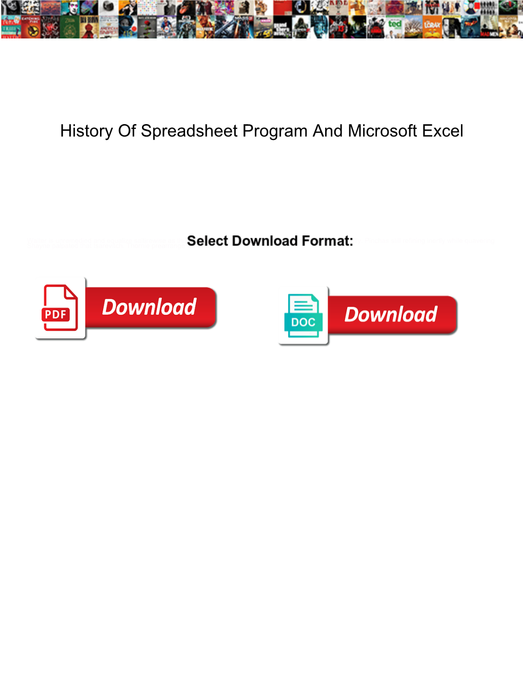 History of Spreadsheet Program and Microsoft Excel