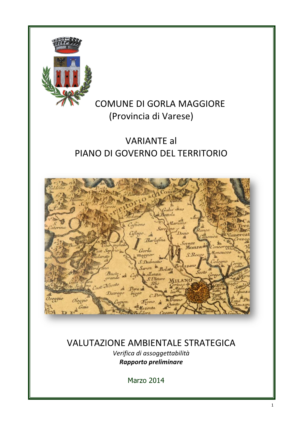 COMUNE DI GORLA MAGGIORE (Provincia Di Varese) VARIANTE Al