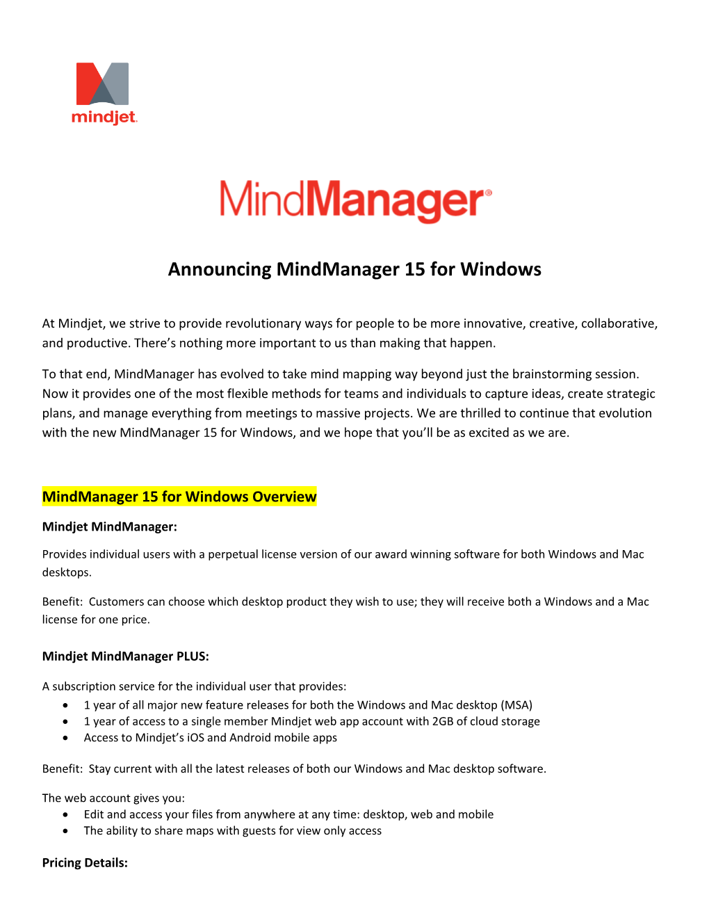 Announcing Mindmanager 15 for Windows