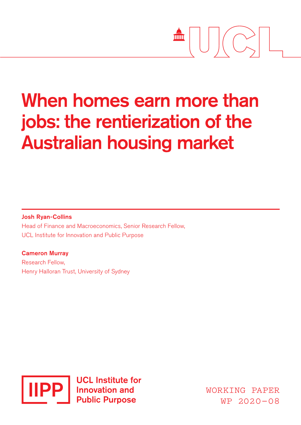 The Rentierization of the Australian Housing Market