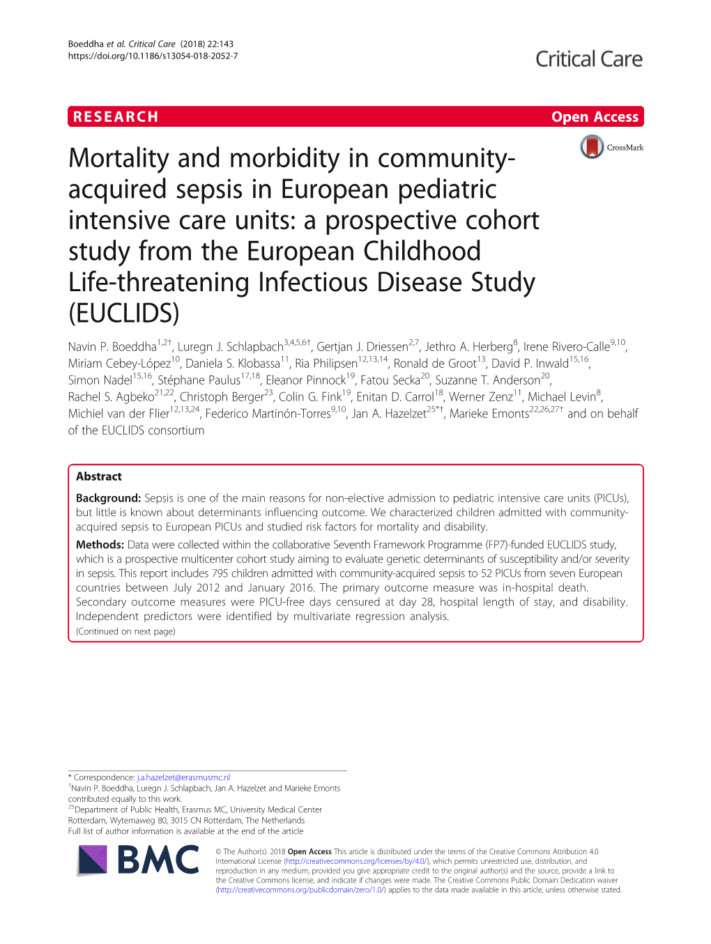 Mortality and Morbidity in Community-Acquired Sepsis In