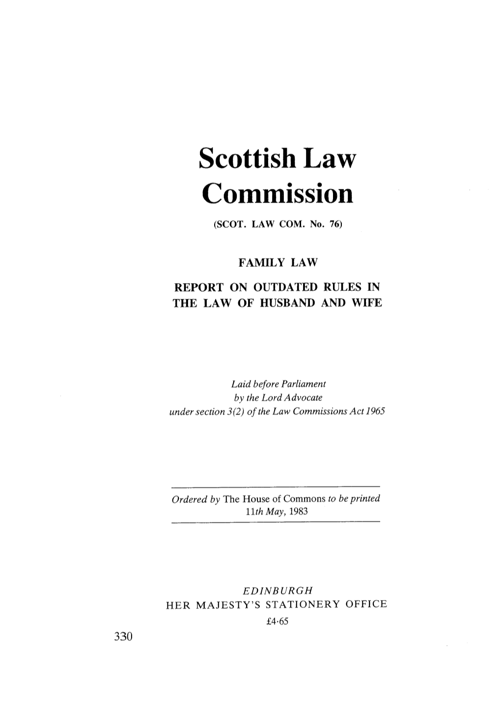 Family Law: Report on Outdated Rules in the Law