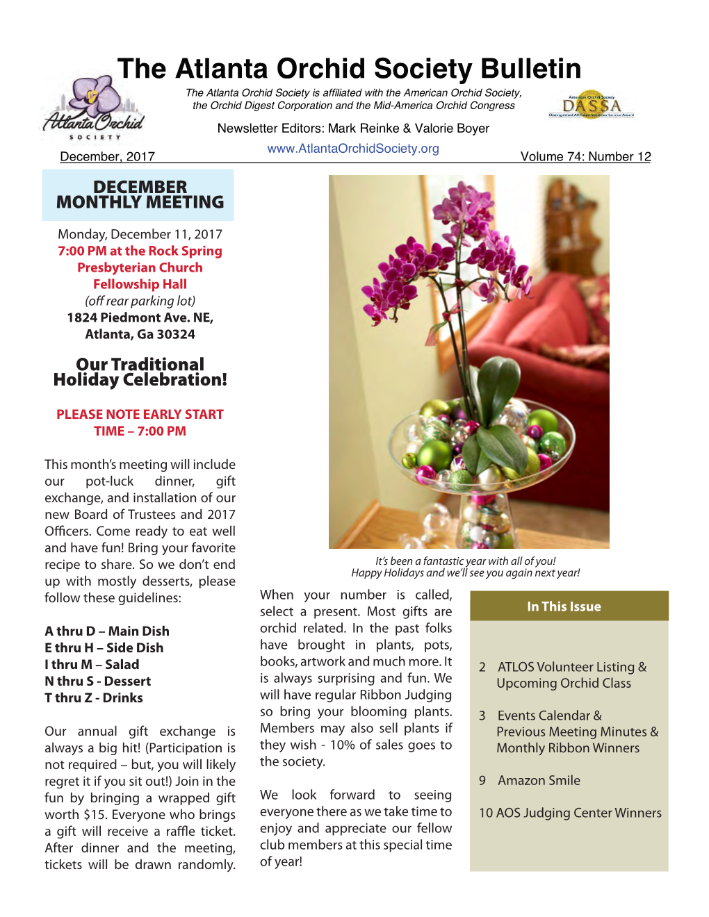 The Atlanta Orchid Society Bulletin