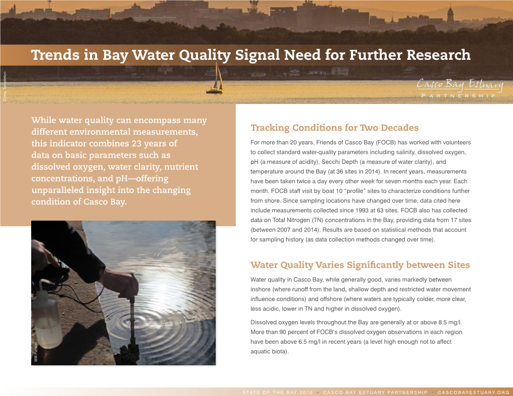 Bay Water Quality Signal Need for Further Research Corey Templeton