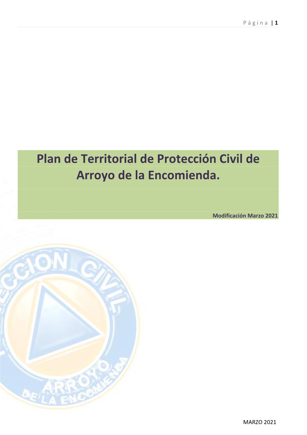 Plan De Territorial De Protección Civil De Arroyo De La Encomienda