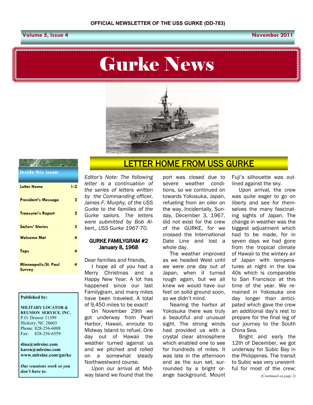 New Gurke Newsletter