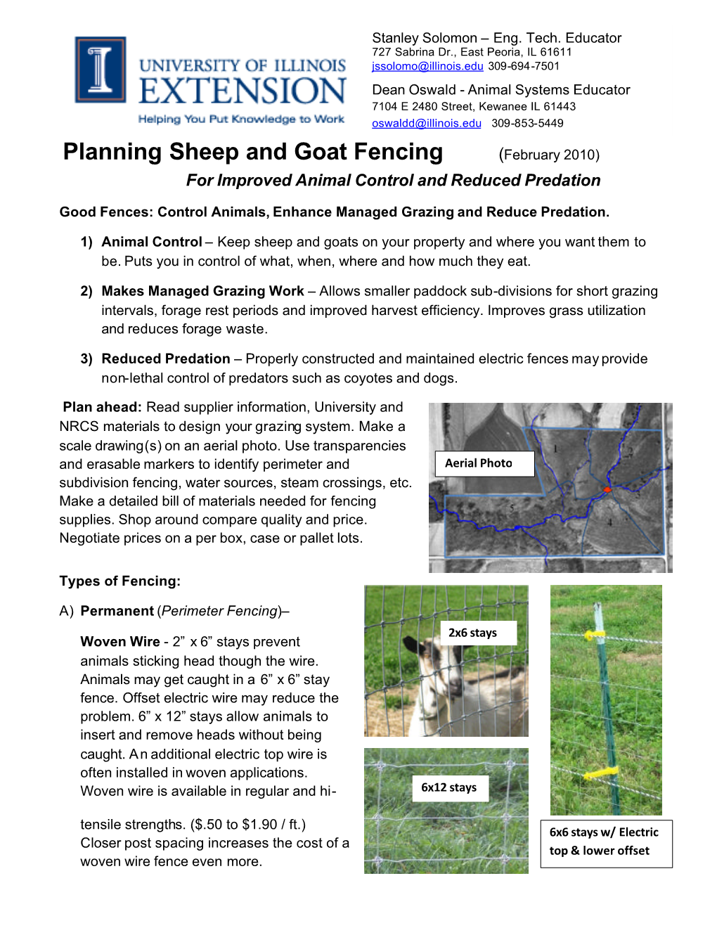 Planning Sheep and Goat Fencing (February 2010) for Improved Animal Control and Reduced Predation