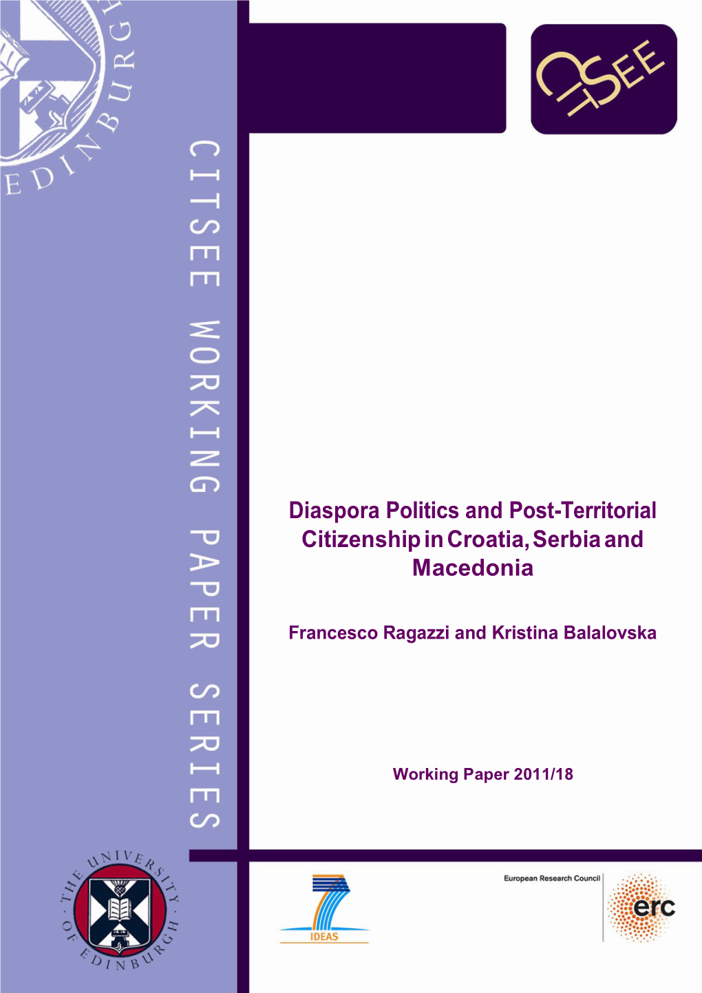 Diaspora Politics and Post-Territorial Citizenshipincroatia,Serbia And