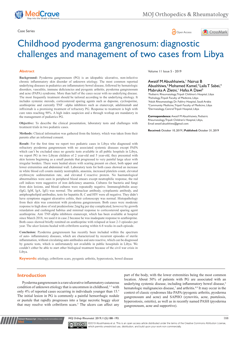 Childhood Pyoderma Gangrenosum: Diagnostic Challenges and Management of Two Cases from Libya