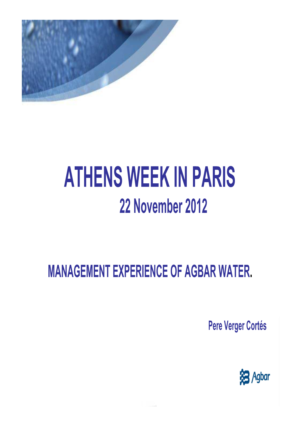 ATHENS WEEK in PARIS 22 November 2012