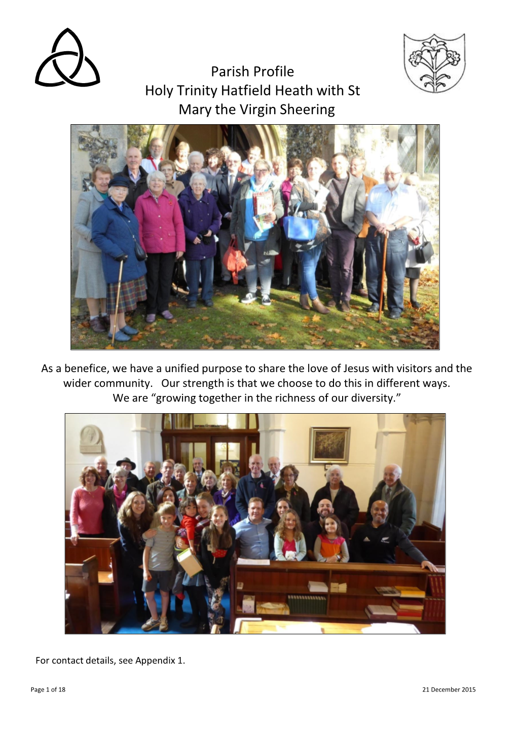 Parish Profile Holy Trinity Hatfield Heath with St Mary the Virgin Sheering