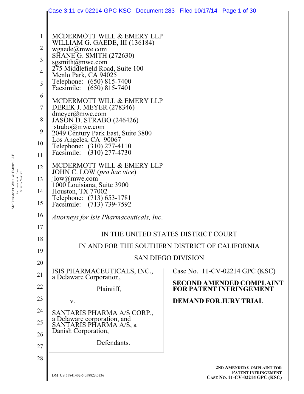 Mcdermott Will & Emery Llp William G. Gaede