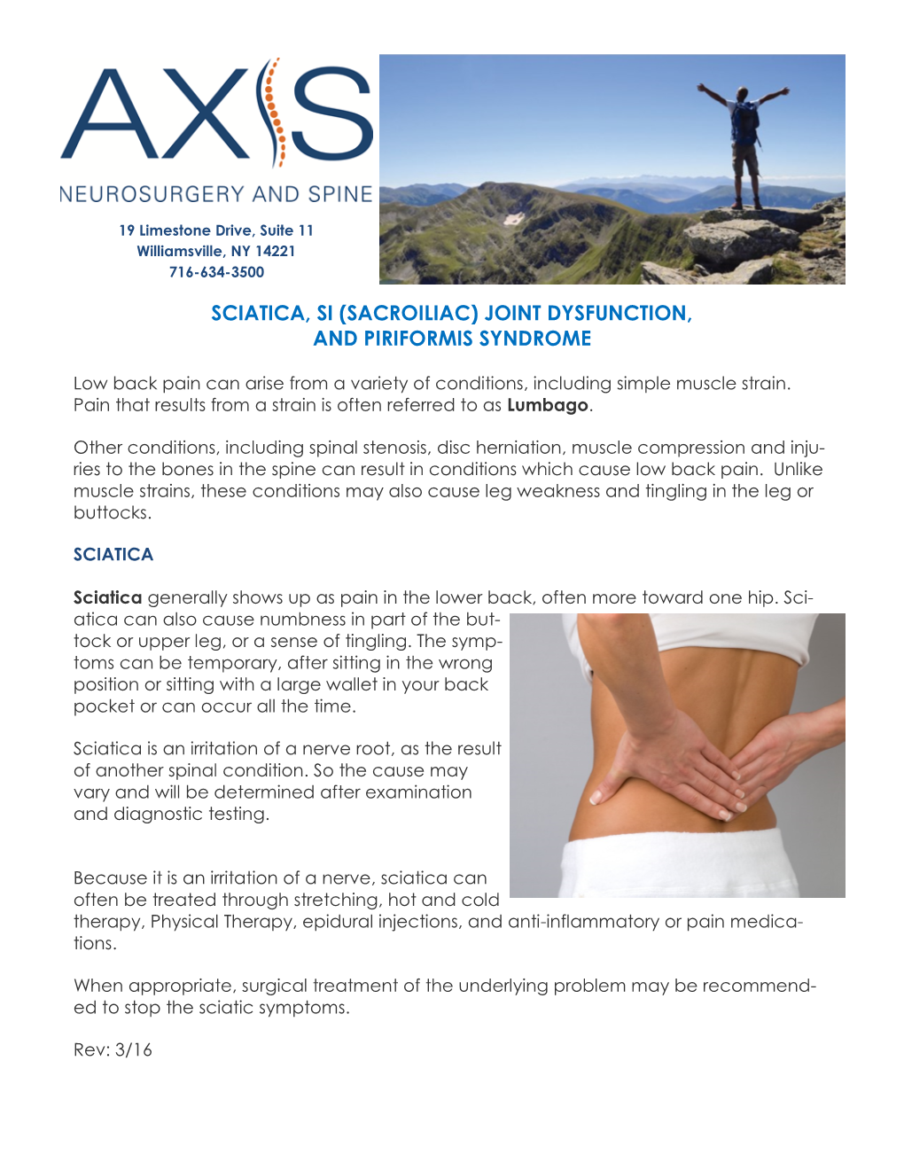 Sciatica, Si (Sacroiliac) Joint Dysfunction, and Piriformis Syndrome