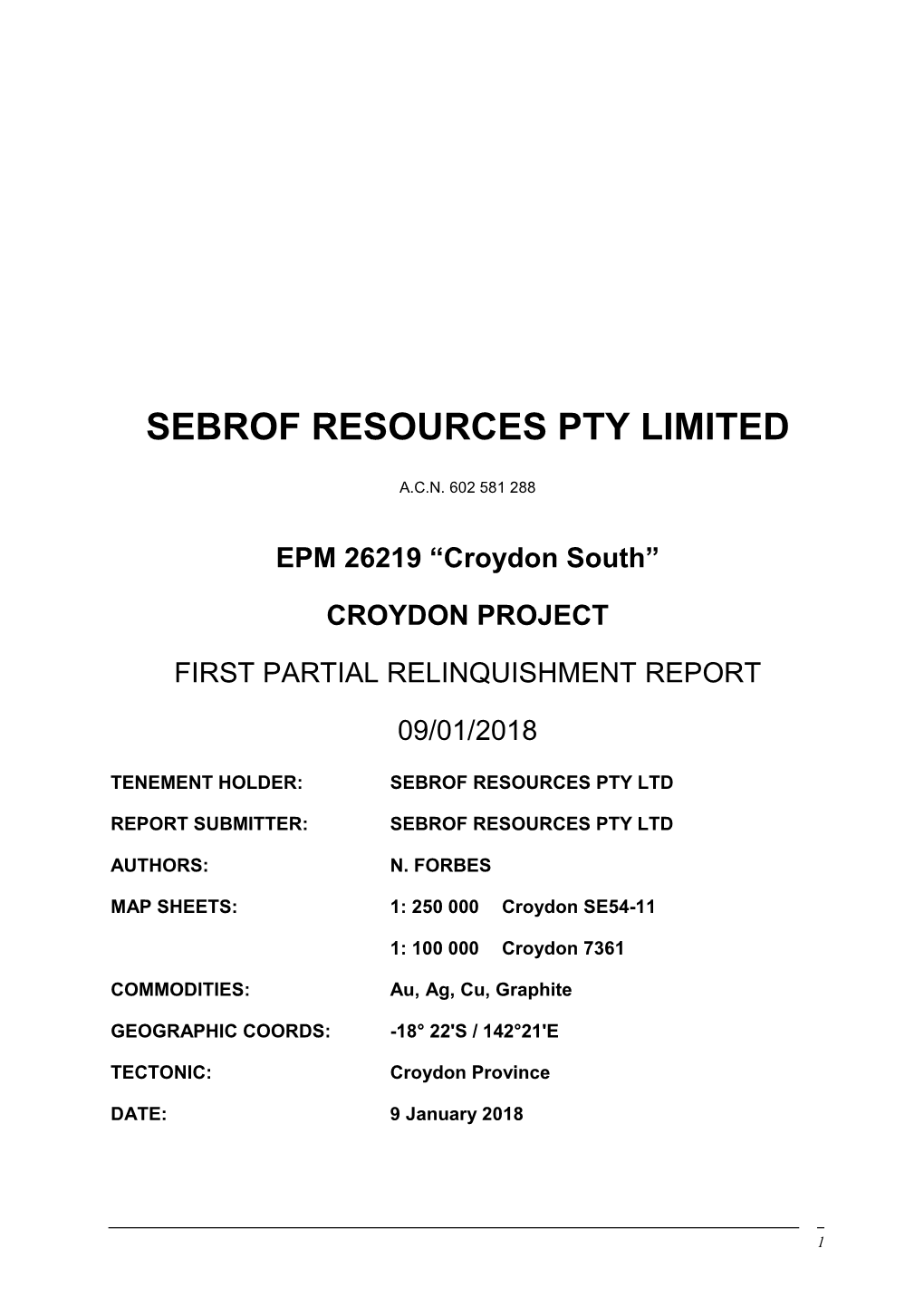 Sebrof Resources Pty Limited