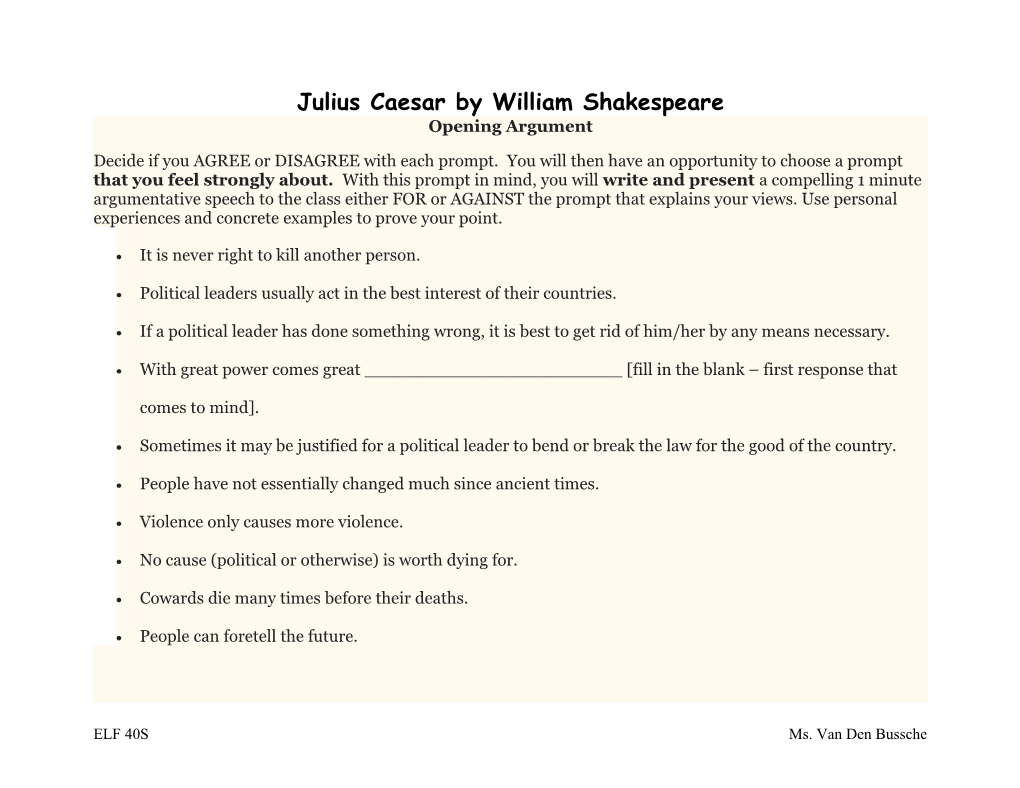 Julius Caesar by William Shakespeare