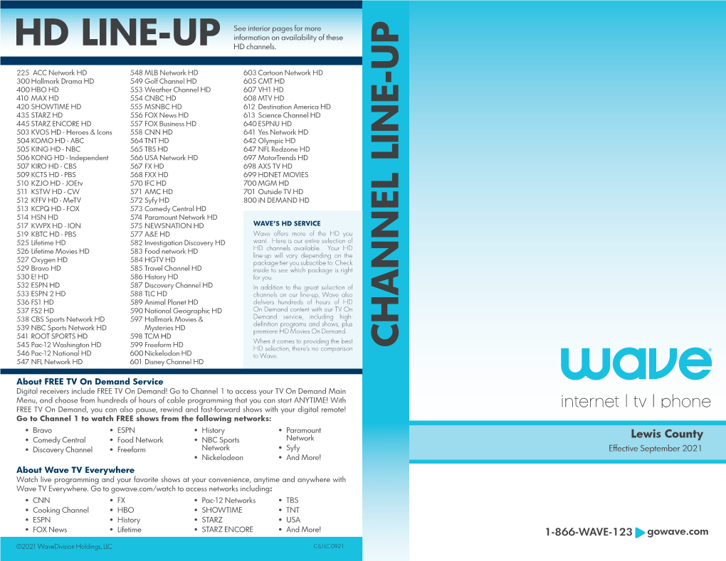 Channel Line-Up & RATE CARD