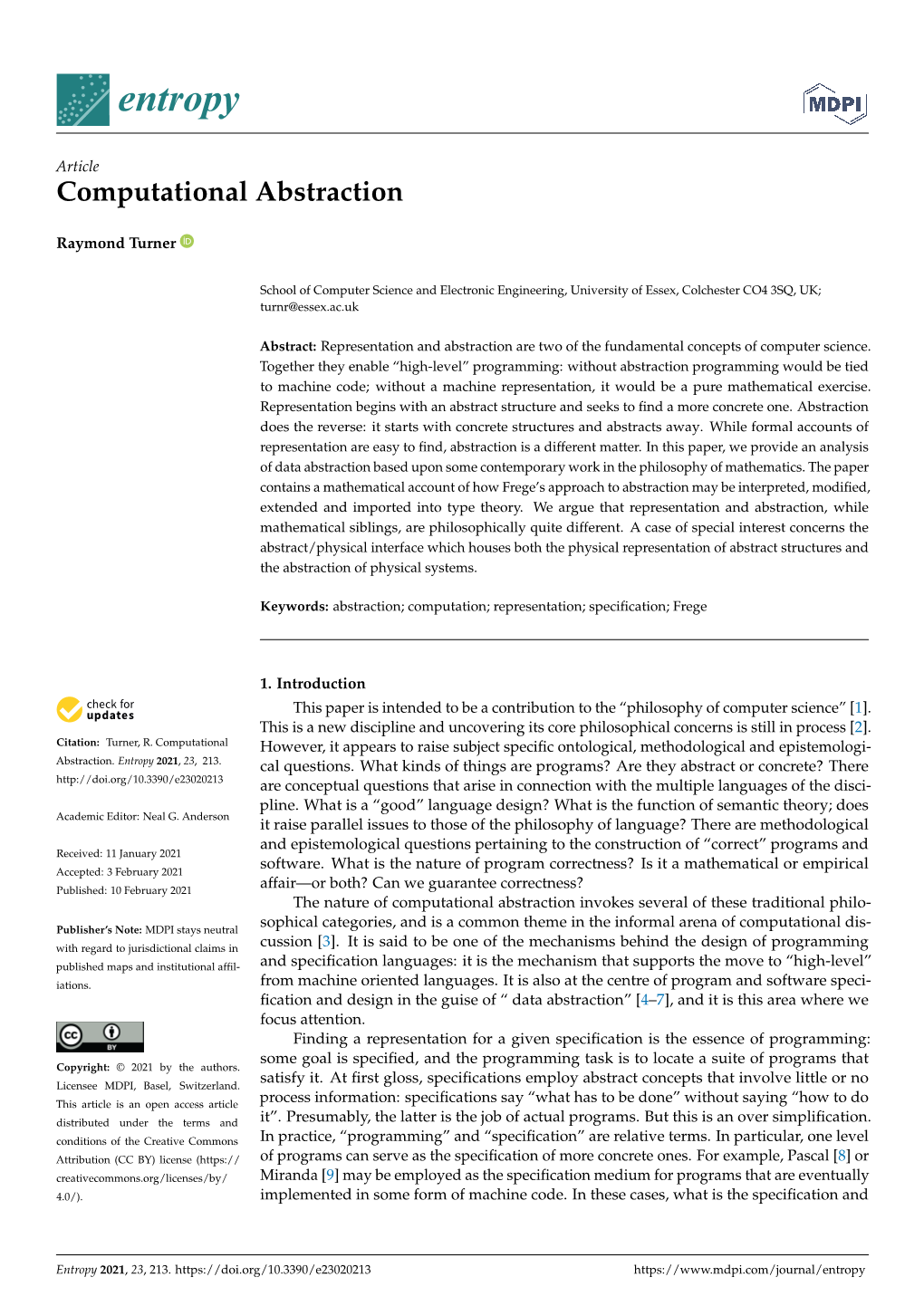 Computational Abstraction