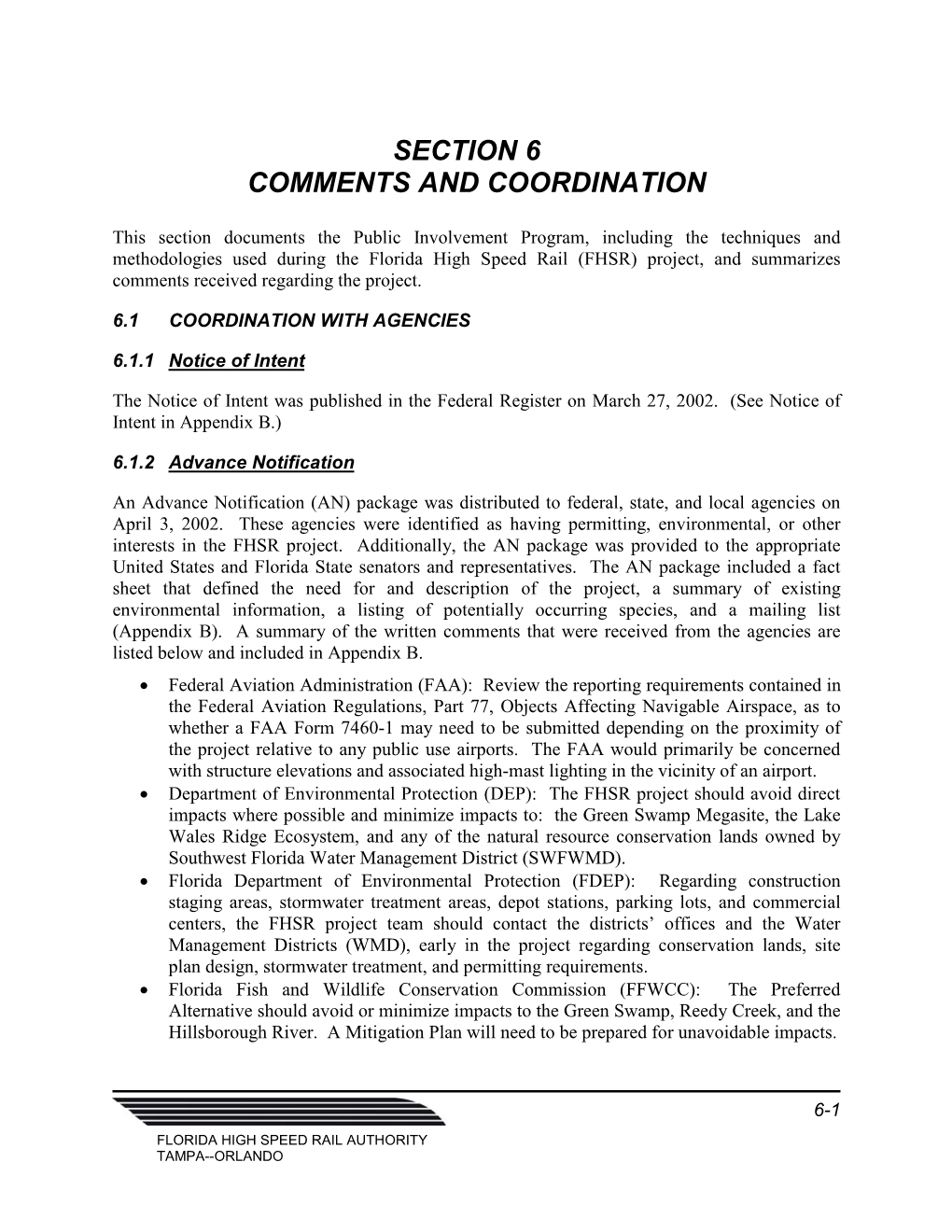 Final Environmental Impact Statement – Section 6