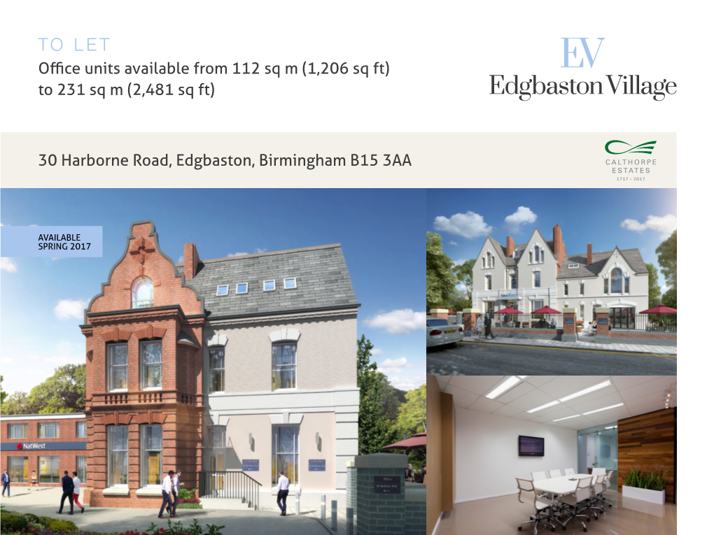 TO LET Office Units Available from 112 Sq M (1,206 Sq Ft) to 231 Sq M (2,481 Sq Ft)