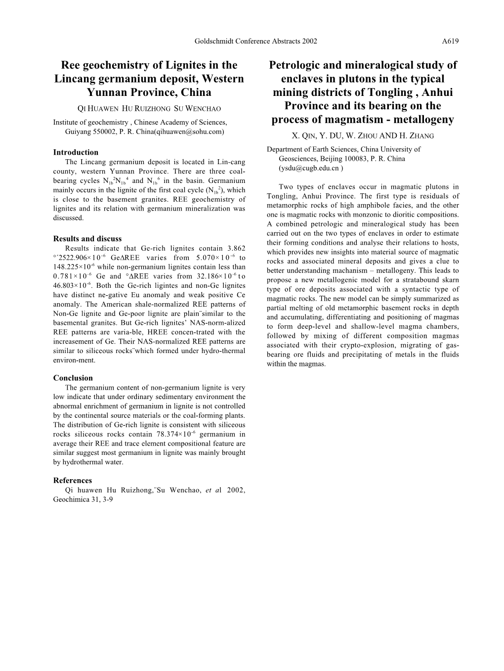 Ree Geochemistry of Lignites in the Lincang Germanium Deposit, Western Yunnan Province, China Petrologic and Mineralogical Study