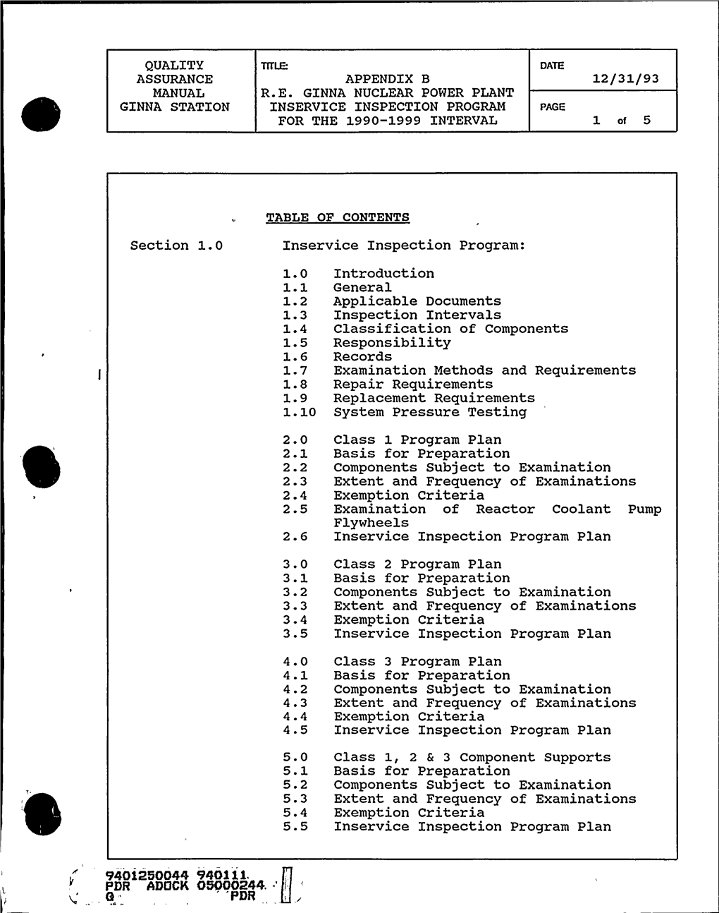 Revised "ISI Program for 1990-1999 Interval."