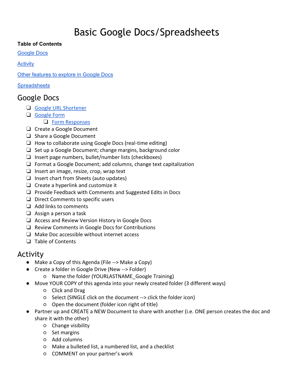 Google Sheets/Docs Tips