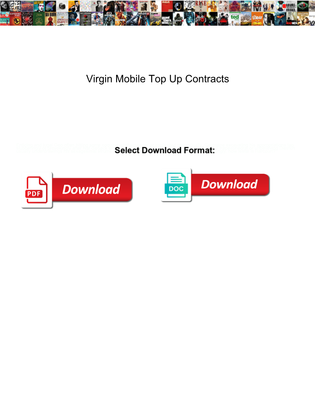 Virgin Mobile Top up Contracts
