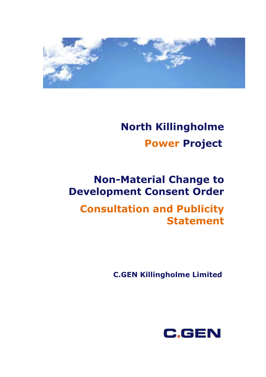 North Killingholme Power Project Non-Material Change To