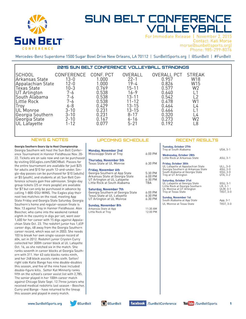 Volleyball Sun Belt Conference