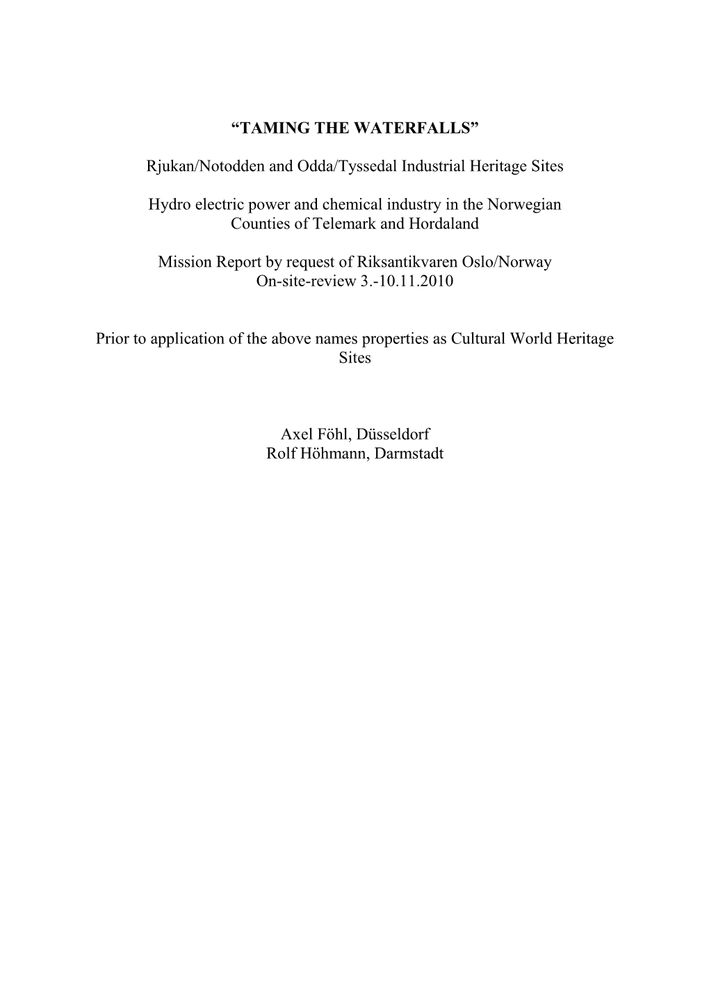 Taming the Waterfalls Rapport.Pdf