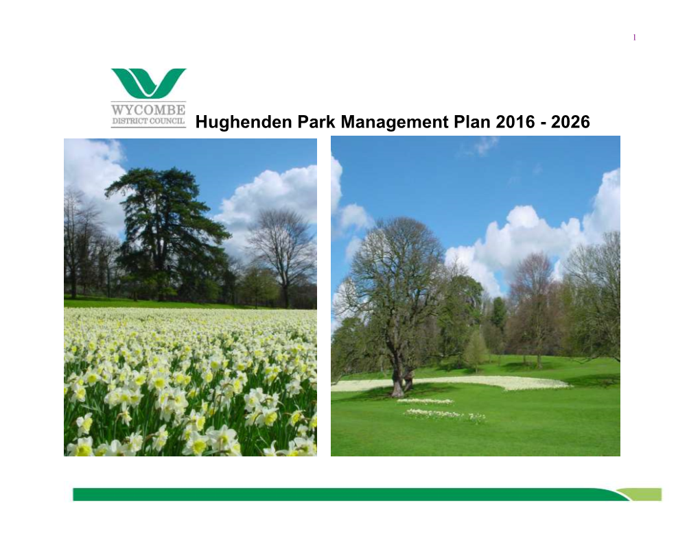 Hughenden Park Management Plan 2016 - 2026