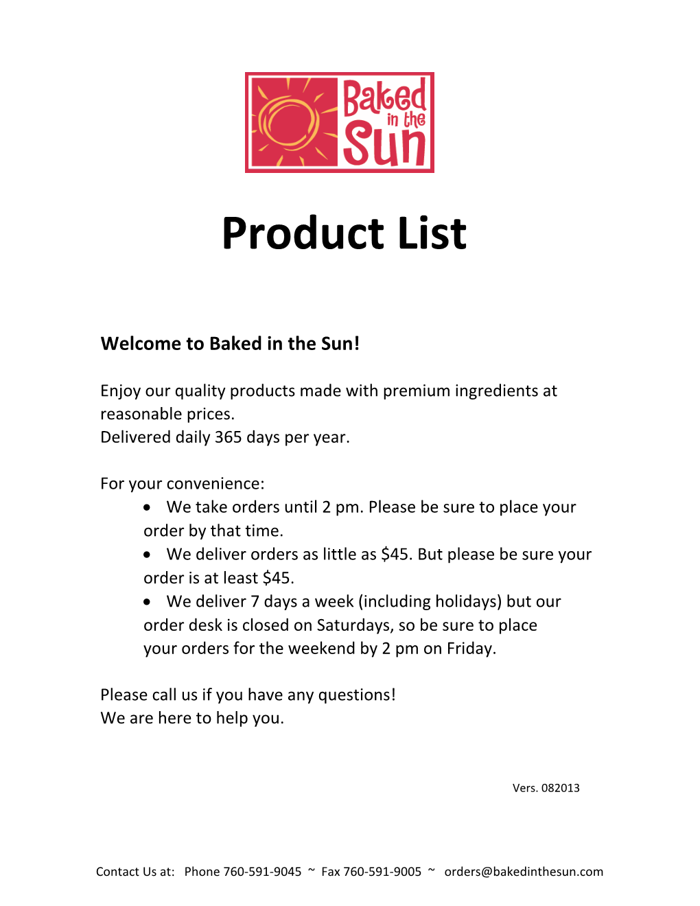 Product List