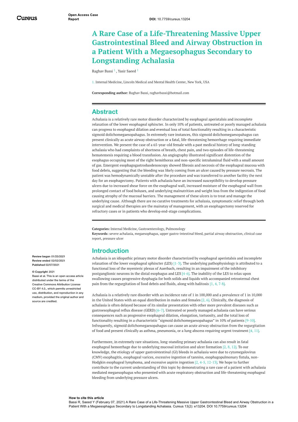 A Rare Case of a Life-Threatening Massive Upper Gastrointestinal Bleed and Airway Obstruction in a Patient with a Megaesophagus Secondary to Longstanding Achalasia