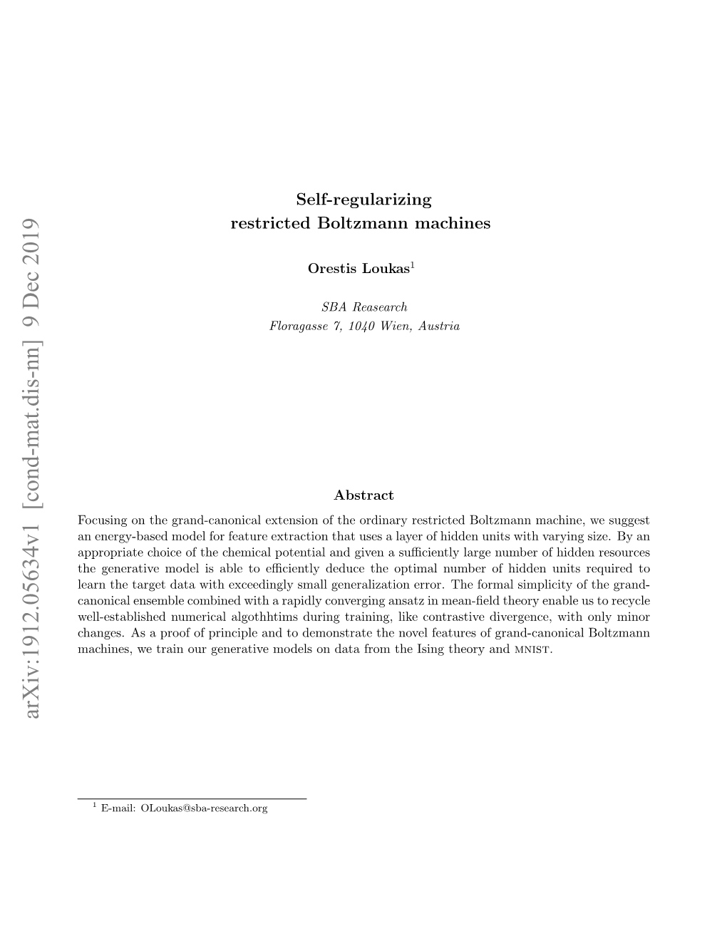 Arxiv:1912.05634V1 [Cond-Mat.Dis-Nn] 9 Dec 2019