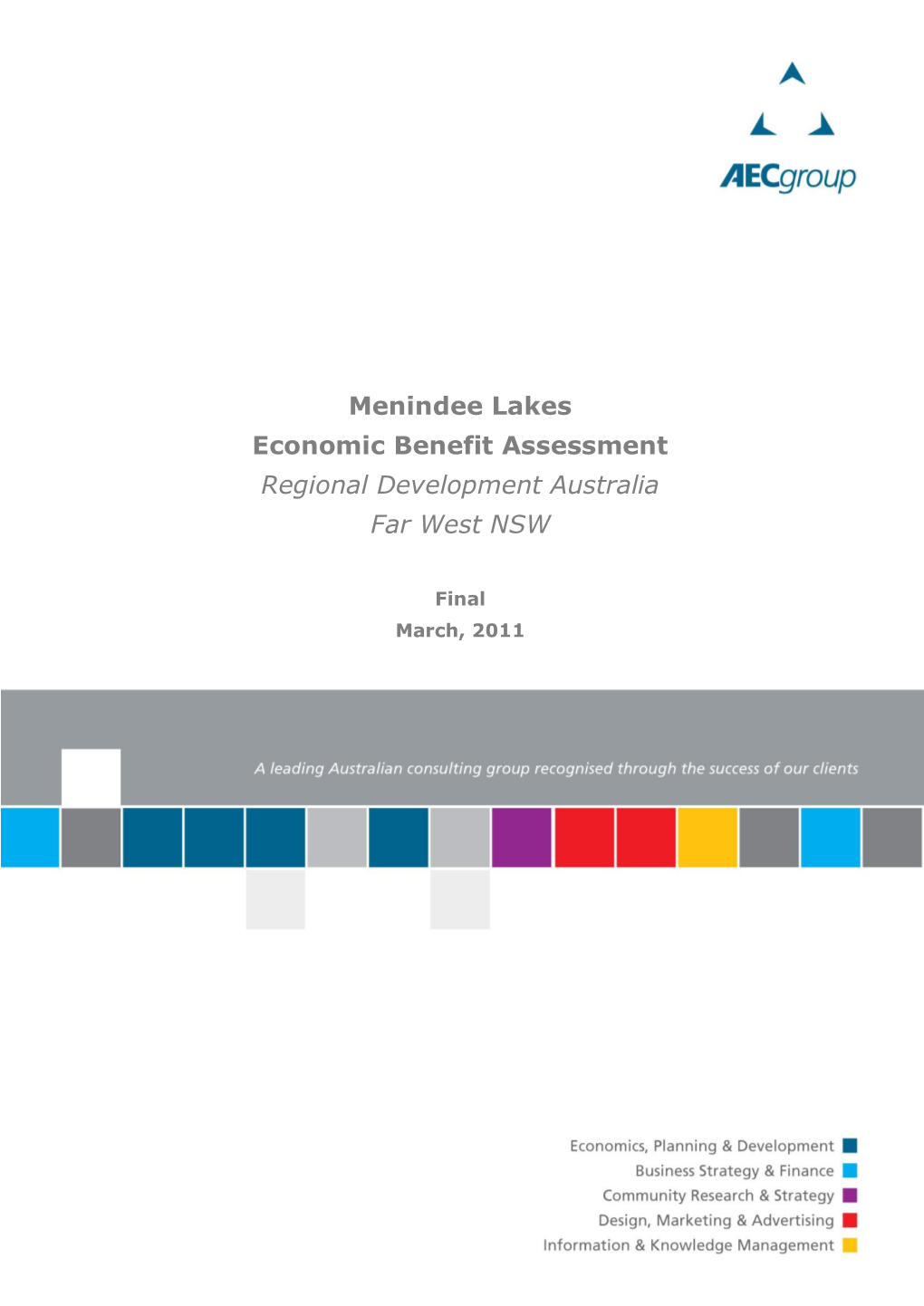 Menindee Lakes Economic Benefit Assessment Regional Development Australia Far West NSW