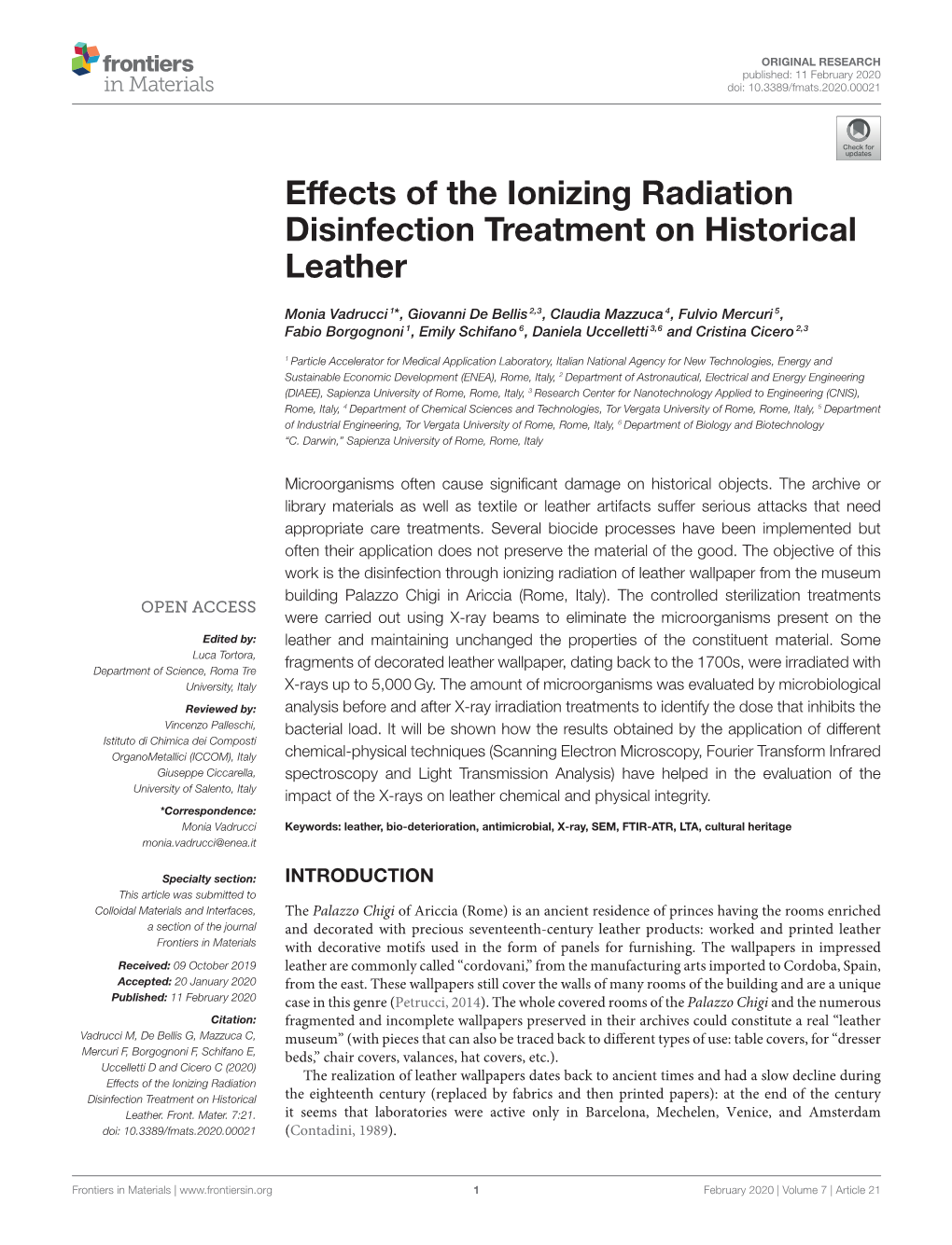 Effects of the Ionizing Radiation Disinfection Treatment on Historical Leather