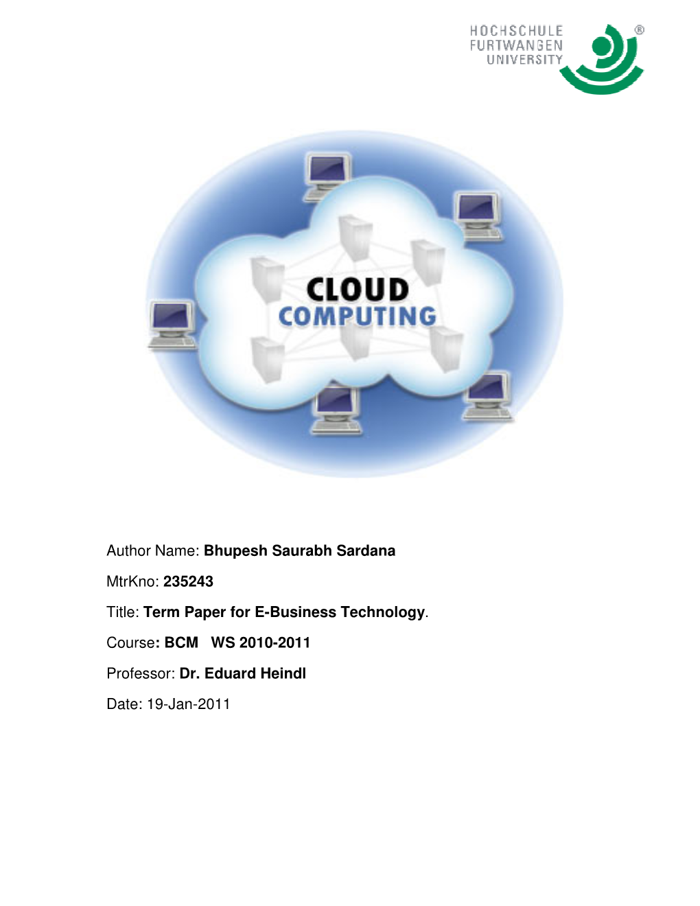 Cloud Computing ………………………………………… 2 1.1