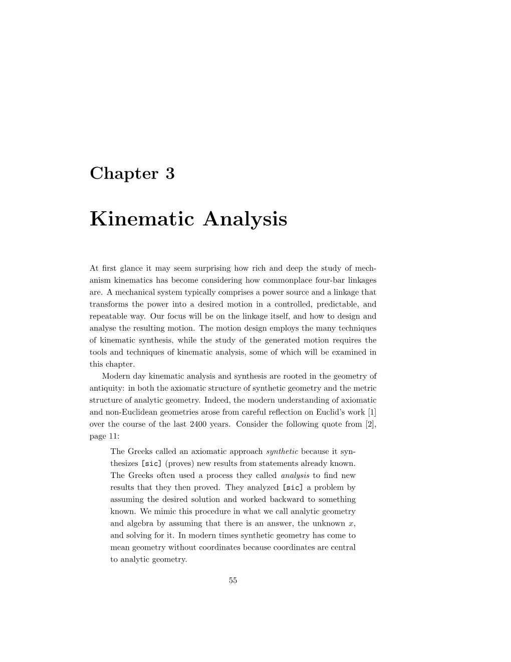 Kinematic Analysis